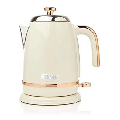 Haden Salcombe Cordless Kettle - Electric Kettle, 3000W, 1.7 Litre, Cream & Copper - CE04