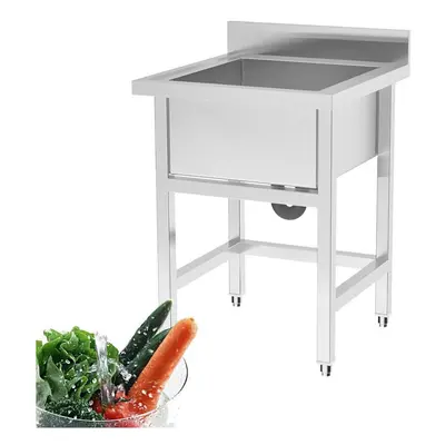 1 Compartment Commercial Floorstanding Chrome Effect Stainless Steel Kitchen Sink Height cm