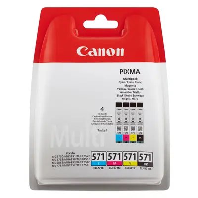 Canon CLI-571 C/M/Y/BK Value Pack - 4-pack - ml - black, yellow, cyan, magenta - original - ink 