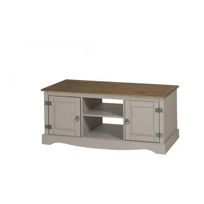 Corona Grey Wax Door Media Unit Solid Pine Furniture