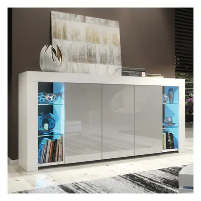 Sideboard 164cm - LED Creative Furniture - White & Grey Gloss Doors