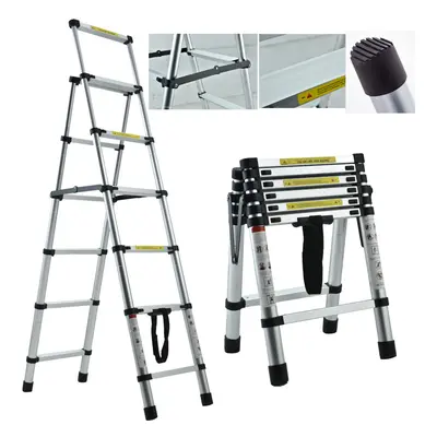 5+6 Step Ladder Aluminium Herringbone Ladder Portable Household Telescopic Ladder Extension Fold