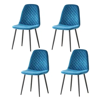 (Teal, 4) 2/4 x Dining Chairs Velvet Chair metal Legs office