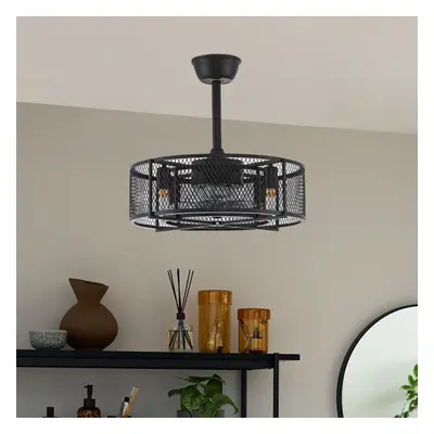 Metal Industrial Ceiling Fan Light Black