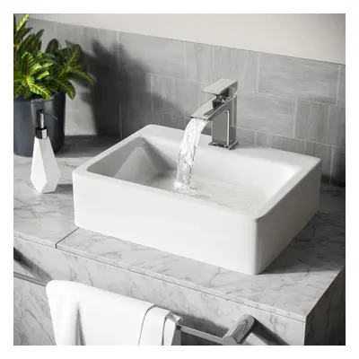 Leven x 320mm Cloakroom Rectangle Counter Top Basin rounded Edges