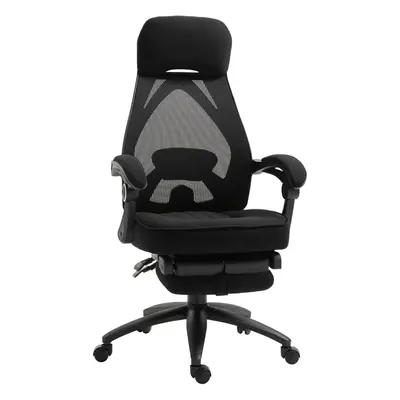 Vinsetto Mesh Swivel Task Chair for Home Office Desk Recliner w/ Footrest Black