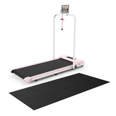 (Pink, With Mat) Under Desk Electric Treadmill