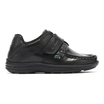 (UK Infant) Kickers Reasan Strap Toddlers Black Leather Shoes