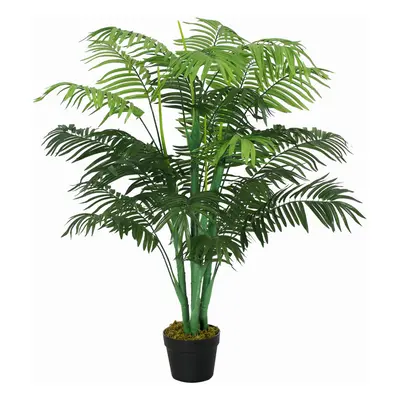 Outsunny 125cm/4FT Artificial Palm Plant, Decorative Tree with Pot