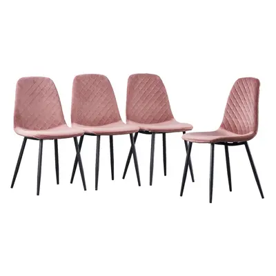 (Rose, 4) 2/4 x Dining Chairs Velvet Chair metal Legs office