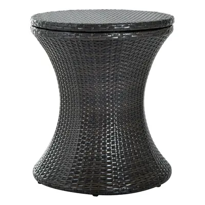 Outsunny Rattan Ice Bucket Activity Bar Cooler Table Beer Brown Outdoor Patio