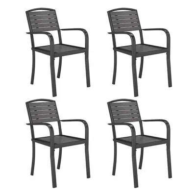 (4 x Grey Chair Only) Garden Patio Dining Table Chair Outdoor Bistro Tables Parasol Hole