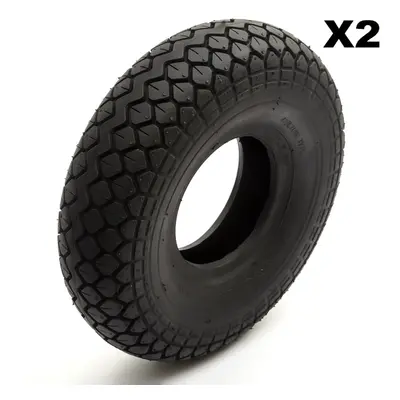 2 Tyre 330x100 Black Diamond Block Tread Mobility Scooter Inch Wheel Rim Ply