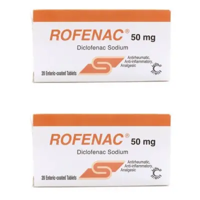 Rofenac 50mg Enteric relieve pain and reduce swelling-Coated Tablets (Pack Of 2) 20's