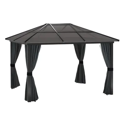 Outsunny x 3.6m Aluminium Hardtop Gazebo Canopy w/ Polycarbonate Top