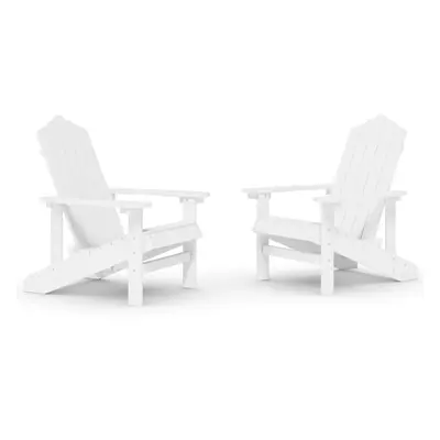 (white) vidaXL Garden Adirondack Chair Outdoor Chair Sun Lounger Patio Armchair HDPE