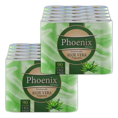 Phoenix Soft Luxury Toilet Rolls Bulk Buy ? Aloe Vera Fragranced Toilet Paper - Quilted White Pl