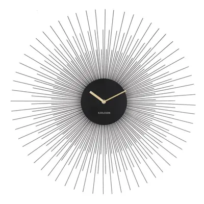 Peony Steel Wall Clock, Black