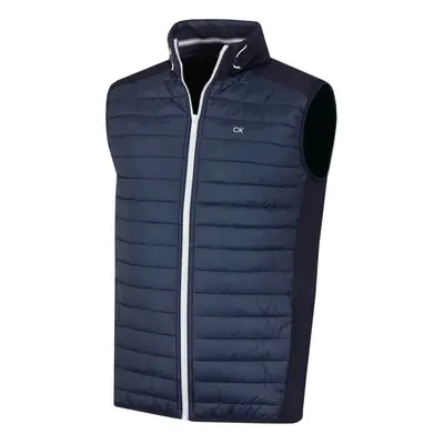 (L, Navy/Navy) Calvin Klein Mens Hybrid Insulate Bodywarmer Golf Gilet