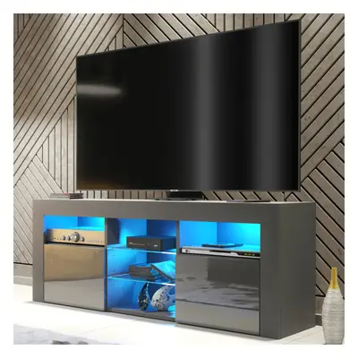 TV Unit 145cm LED Creative Furniture - Dark Grey Gloss Doors