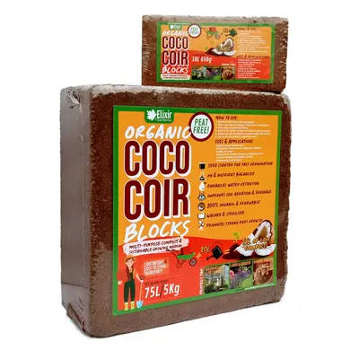 (75 L, 4) Organic Coco Coir Blocks/Bricks | 10L & 75L Potting Medium/Compost Soil