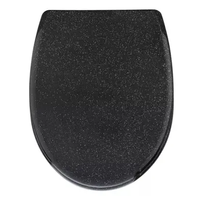 AAMEN Heavy Duty Black Glitter Toilet Seat Bathrooms Resin Toilet Seat