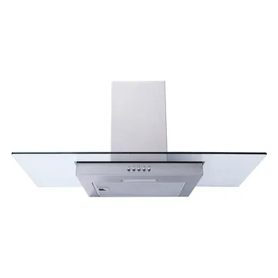 SIA FL90SS Steel 90cm Flat Glass Chimney Cooker Hood Extractor Fan