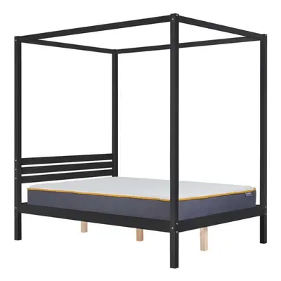 Four Poster Bed King Size Birlea Mercia Black 5Ft Solid Pine Frame Canopy