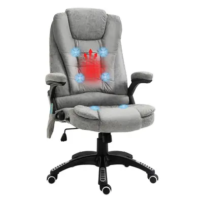 Vinsetto Office Chair w/ Heating Massage Points Relaxing Reclining Grey