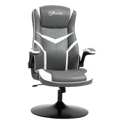 Vinsetto Racing Video Game Chair PVC Leather Computer Gaming Chair Grey