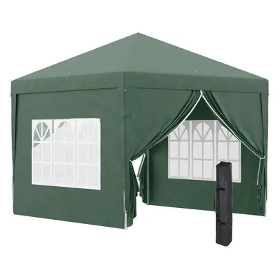 Outsunny 3mx3m Pop Up Gazebo Party Tent Canopy Marquee with Storage Bag Green