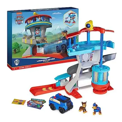 Lookout Tower Playset with Toy Car Launcher, Chase Action Figures, Chase's Police Cruiser and Ac