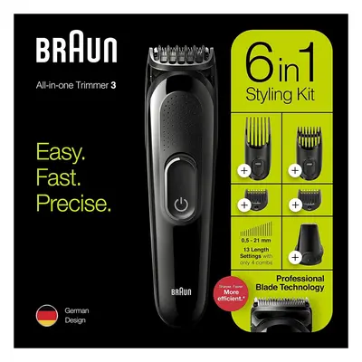 Braun Trimmer 6-In-1 Grooming Kit For Beard Face And Hair Clippers