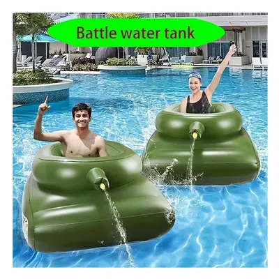 (Battle Tanks) PVC Inflatable Water Spray Tank With Water Gun, Floating Swimming Pool Party Wate