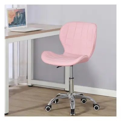 (Pink) Charles Jacobs Adjustable Swivel Chair | Office Chair With Chrome Wheels