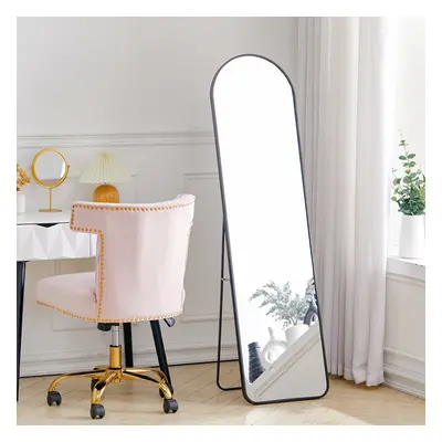 (50cm W x 160cm H) Modern Arched Metal Full Length Mirror Black