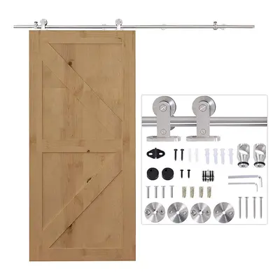 HOMCOM Modern Sliding Barn Door Closet Hardware Track Kit Track System Unit