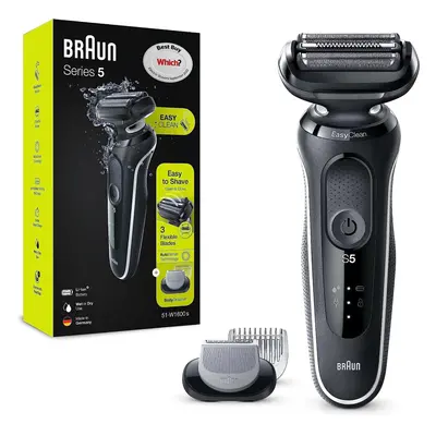 Braun Series 51-W1600s Electric Shaver for Men with EasyClick Body Groomer Attachment, EasyClean