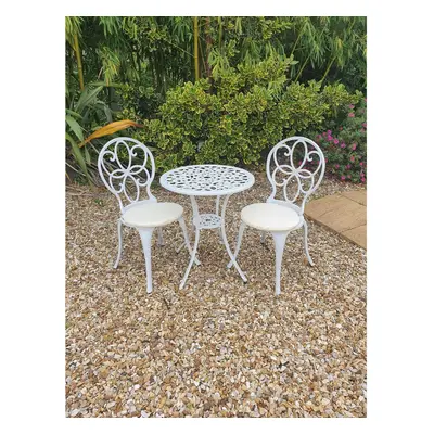 SH&G Rayleigh Cast Aluminium Bistro Set - White