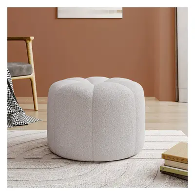 Round Shape Teddy Fabric Footstool