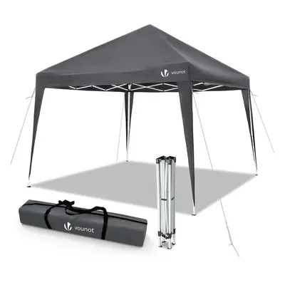 VOUNOT 3x3m Pop Up Gazebo with Leg Weight Bags, Folding Party Tent for Garden Outdoor, Grey