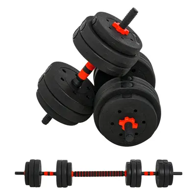 HOMCOM 25kg Adjustable IN Barbell Dumbbells Weight Set for Body Fitness