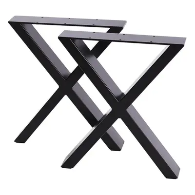 (Pair of X-Shaped--L50*W7*H71) Set of Metal Table Bench Legs Frames Square Steel Base Stands