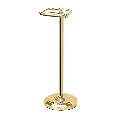 Gatco Pedestal Toilet Paper Holder, Polished Brass