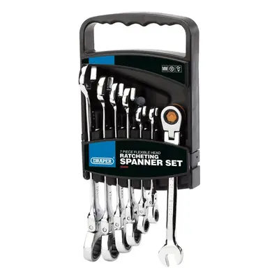 Draper HI-TORQ® Metric Flexible Head Ratcheting Combination Spanner Set (7 Piece)