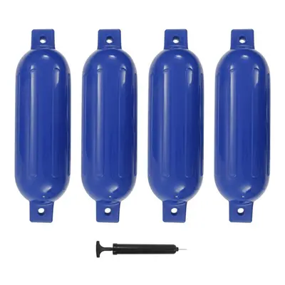 vidaXL Boat Fenders Inflatable Yacht Boat Bumper for Docking pcs Blue PVC