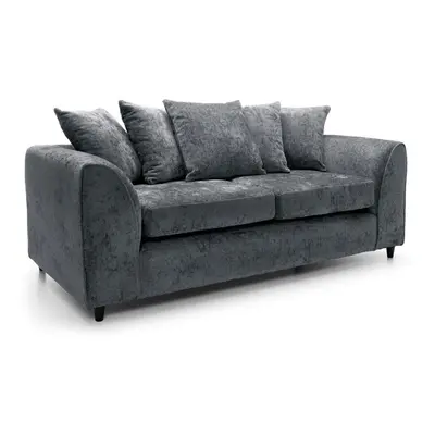 (3 Seater) Monaco Grey Crushed Chenille Sofa Sets