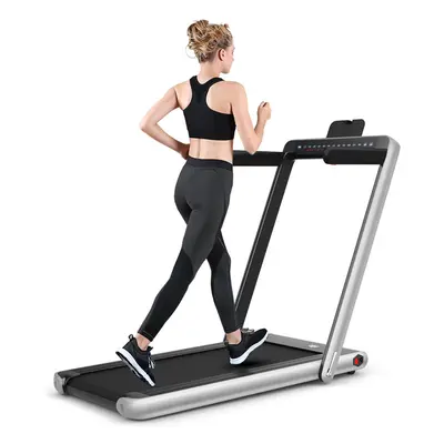 2 in Folding Treadmill Electric 1-12KM/H Walking Running Machine Bluetooth