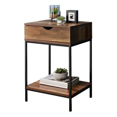 1 Drawer Wooden Bedside Table Storage Furniture Nightstand Cabinet