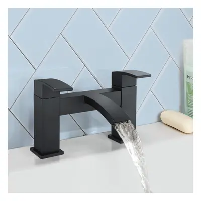 Tesa Bath Filler Black Matt Waterfall Tap